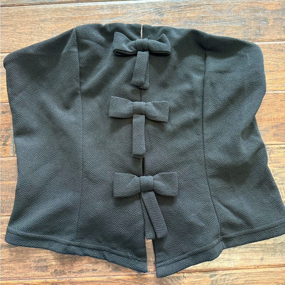 SHEIN black sleeveless dressy bow top large